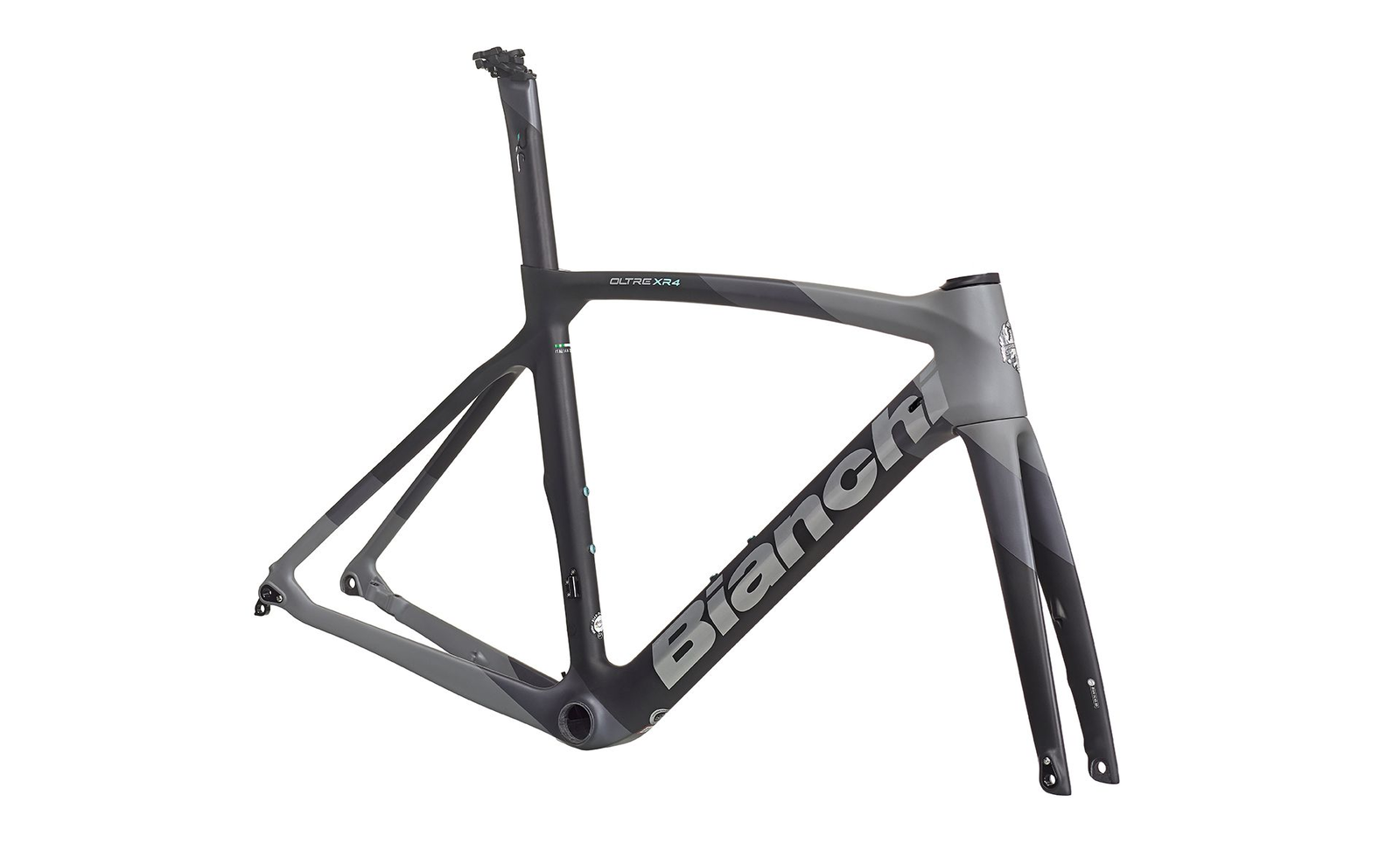 Oltre XR4 CV Disc Frameset (Graphite Race Grey Shade Matt + Metal Mirror Logo Glossy) - Brisbane Bicycle Services